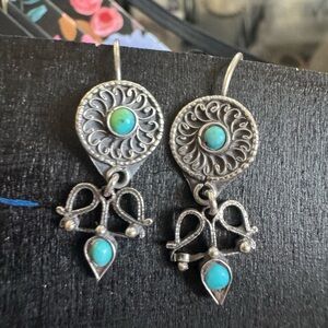Silver and Turquoise Dangle Earrings